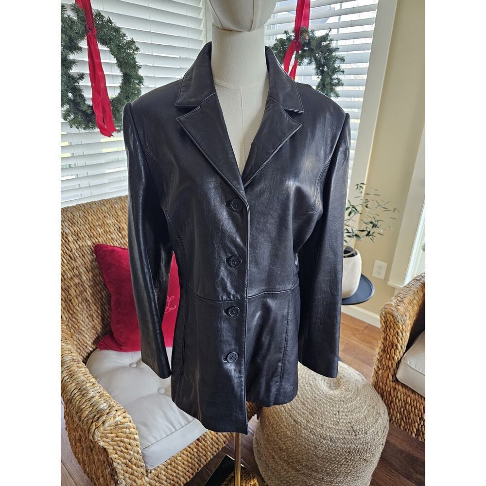 Adler‎ Collection Pig Skin Leather Jacket Women's Size M Vintage Black